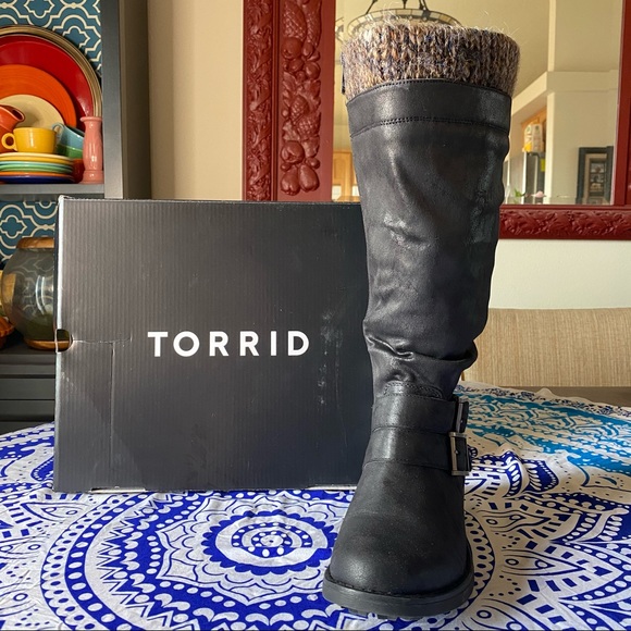 NWT TORRID Wide Width/Wide CALF Sweater Cuff Boots - Picture 8 of 16